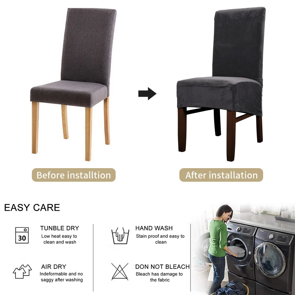 1 шт XL размер Съемный стрейч сплошной цвет чехлы для стульев мягкая Лисий ворс