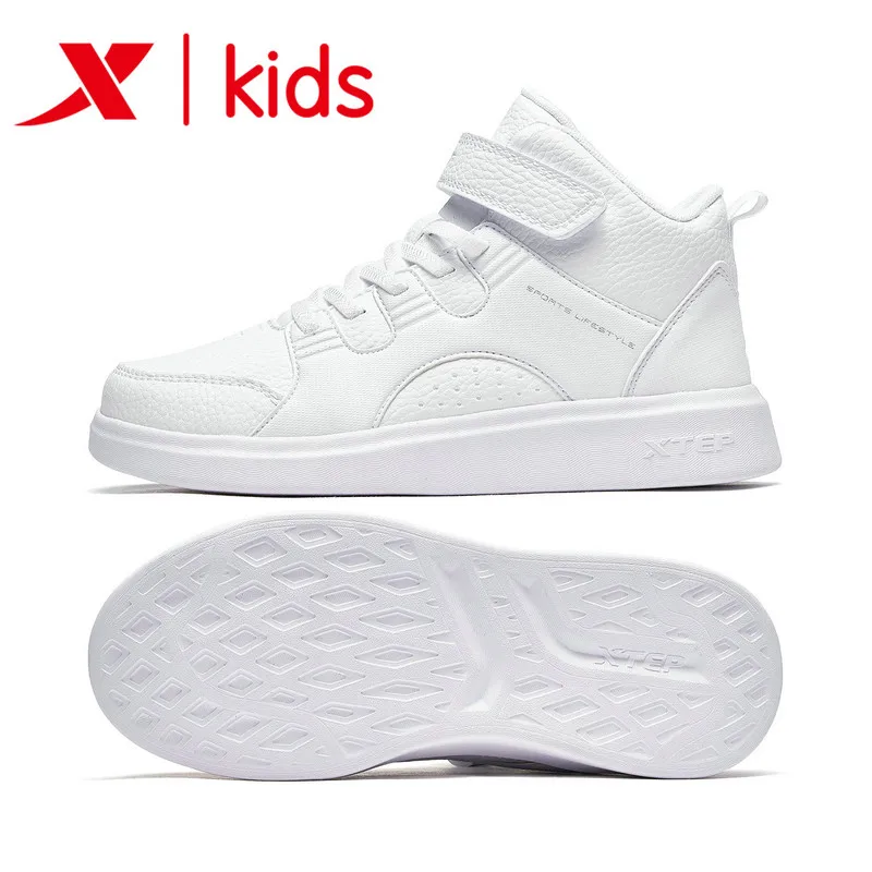 Модные высокие кроссовки Xtep для девочек сезон весна зима Разноцветные