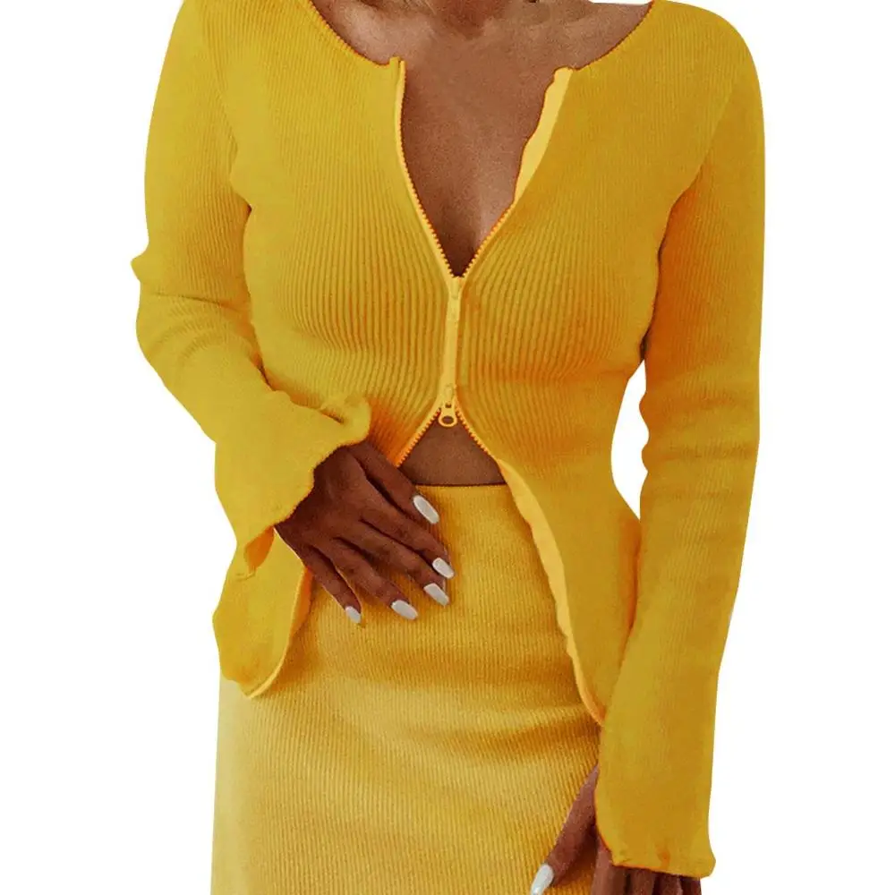 Зимние комплекты из 2 предметов женские сексуальные вечерние костюмы с юбкой на