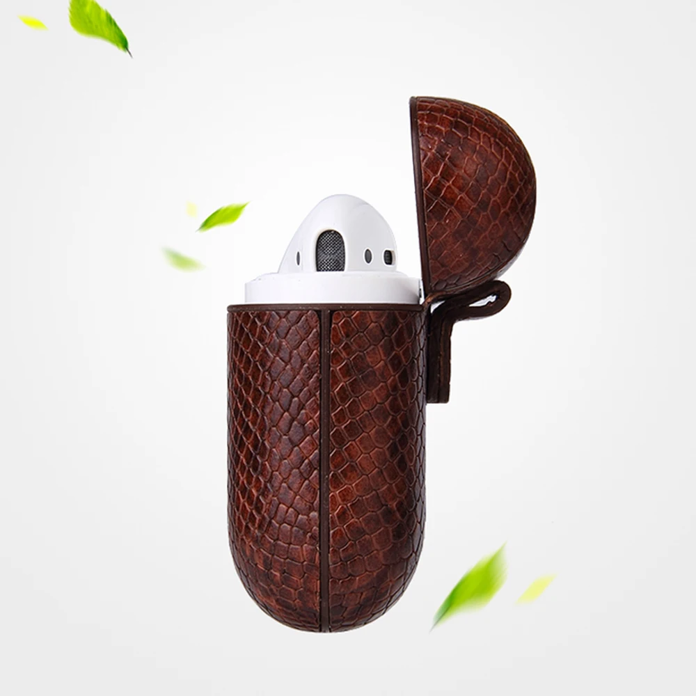 Противоударный чехол для наушников роскошный кожаный телефона Apple AirPod