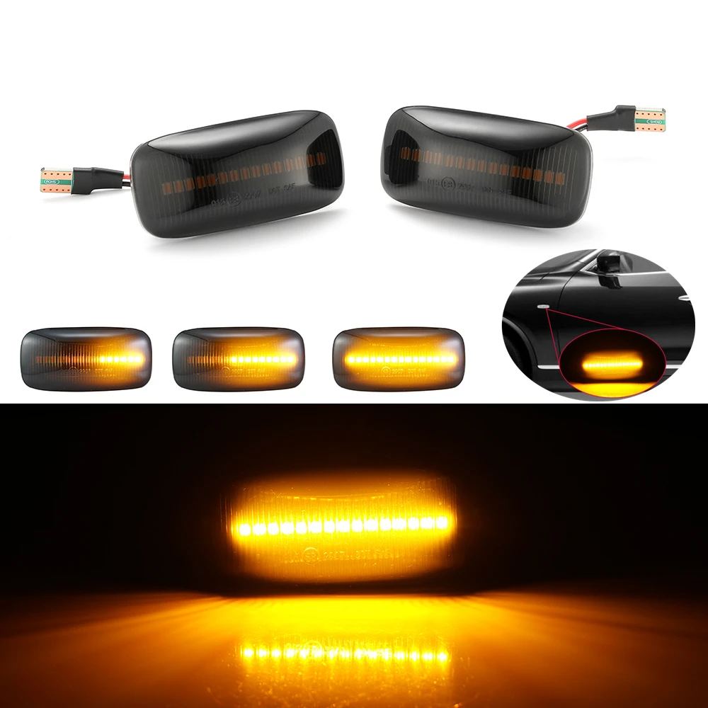 

2pcs/pair Dynamic LED Turn Signal Side Marker Light Sequential Blinker Indicator Light For Nissan Almera N15 95-00 Maxima 95-00