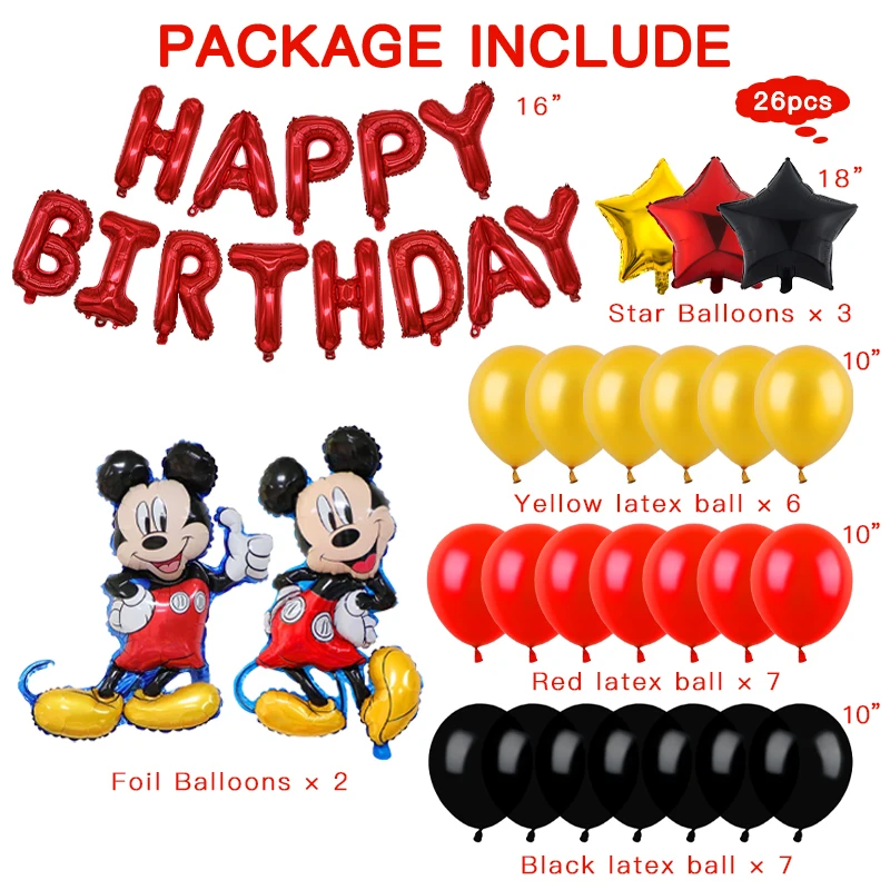 1 комплект Disney с Микки Маусом и Минни Маус Мышь вечерние шары Baby Shower День рождения