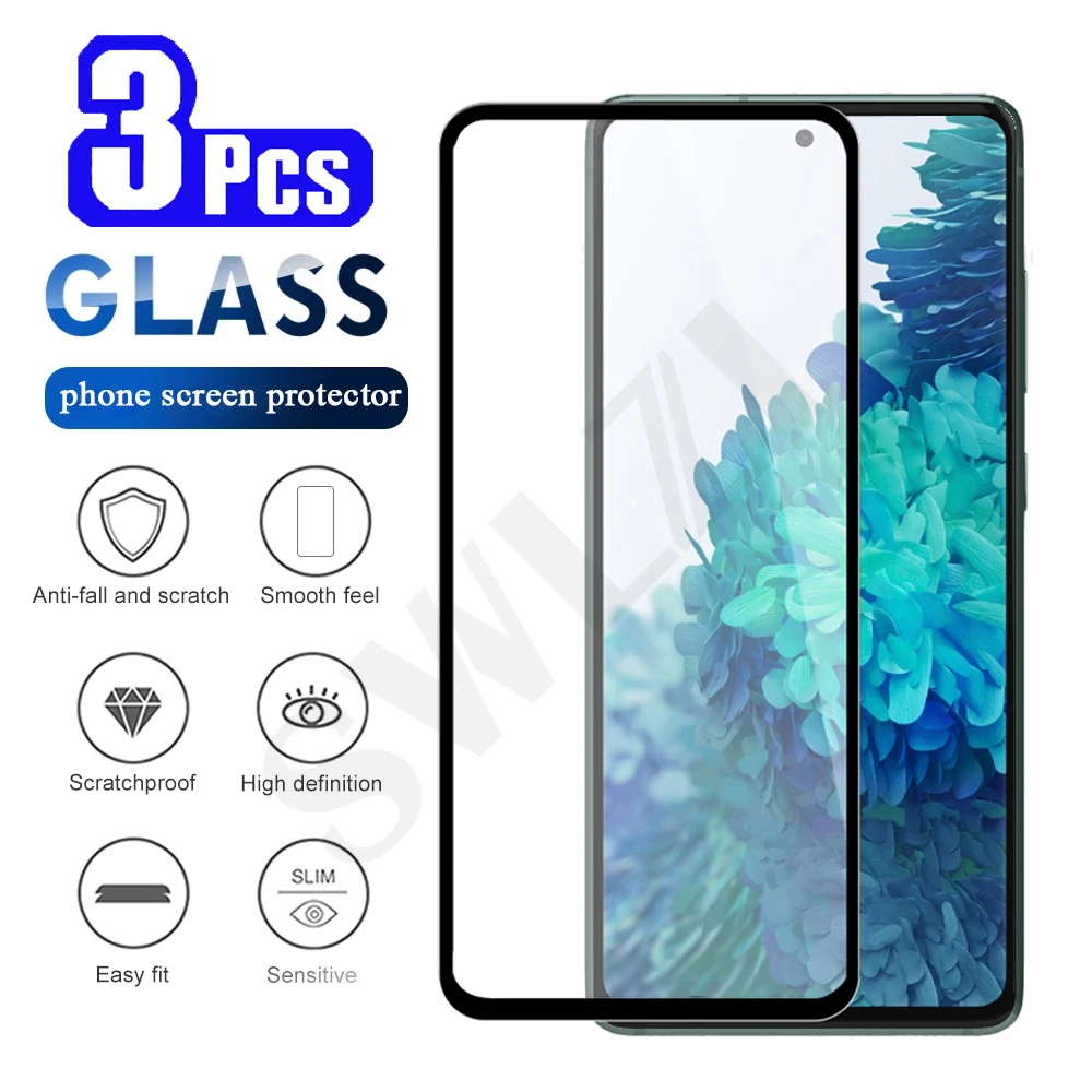 

3Pcs full glue cover for Samsung Galaxy S21 plus Ultra tempered glass screen protecto S20 FE S10 5G lite S10E S9 S8 S7 edge Film