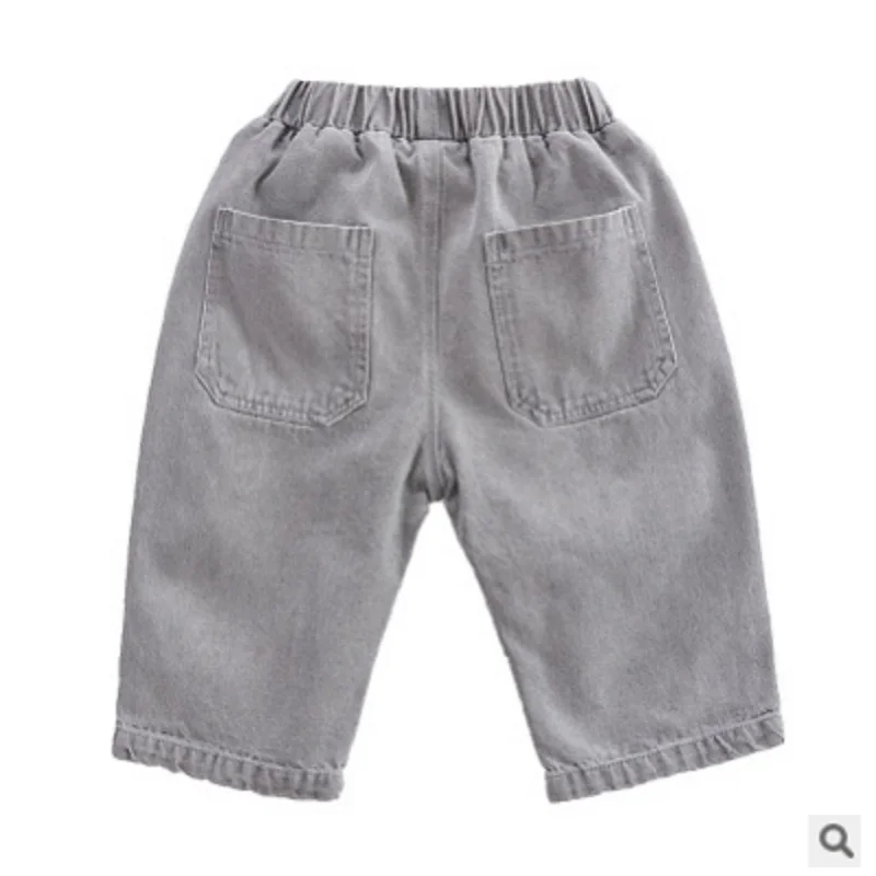 

Children's Boys Knee-Length Jeans New 2020 Kids Trousers Summer Children 2 Solid Colors Pants Size4-14 Aceive Print Jeans ly375