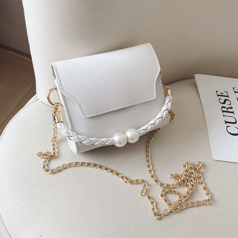 

Handbag female 2020 new texture wild net red bead chain female bag messenger bag chain small square bag