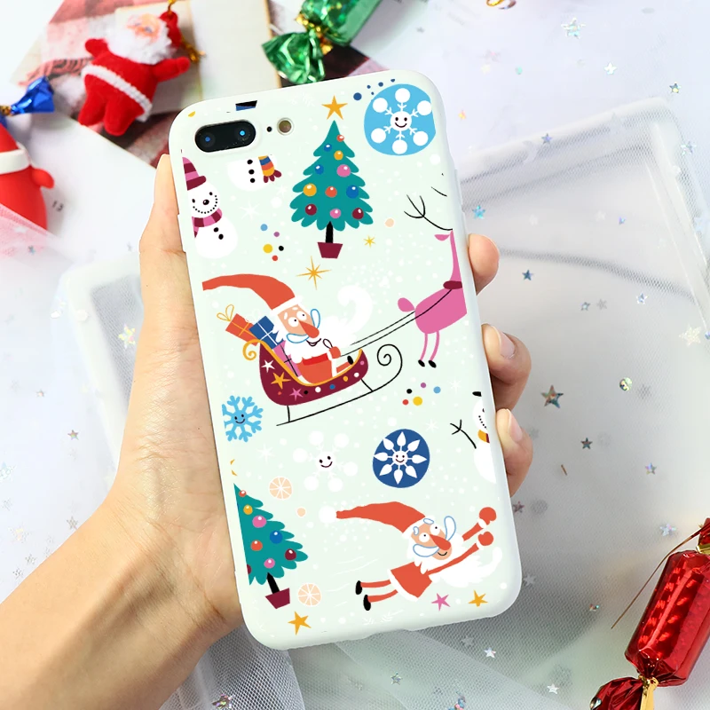 Kbd7-sd2lvshu Мягкий силиконовый чехол из ТПУ с принтом Санта Клауса и оленя для iPhone 11 Pro 7 8 6 6S Plus XR X XS Max 5 5S SE чехол-накладка - Цвет: Kbd7-sd2lvshu
