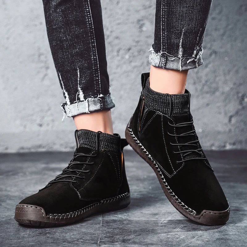 

Boot Shoes Men Casual Shoes Men Mens Causal Leather Man Shoe Vintage Boots Brown Fashion Winter Sneakers 2020 Men's Flat