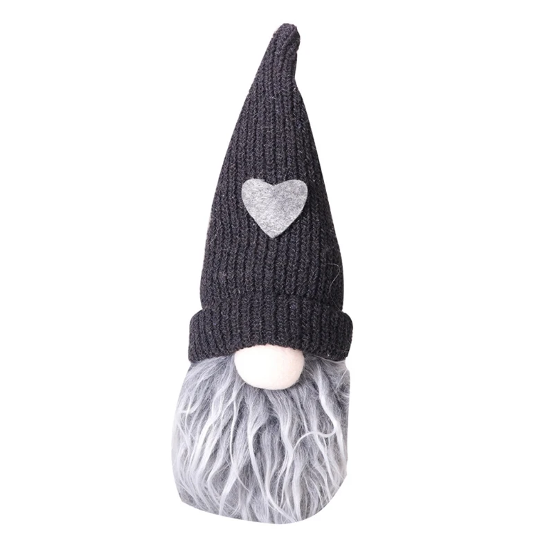 

Black White Grid Family Series Pointed Hat Dwarf Doll Ornaments Gnome Elf Home Farmhouse Kitchen Decor Shelf Tiered Tray