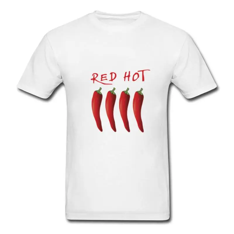 

New Chili Vegetable Funny T-Shirt Red Peppers Design Hipster Tshirt Hot Spicy Food Music Party Streetwear Pre-Cotton men T Shirt