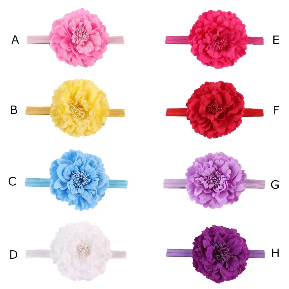 

Новая мода для детей, повязка на голову, повязка для малышей пион искусственный цветок детская лента для волос Головные уборы Аксессуары 2 ш...