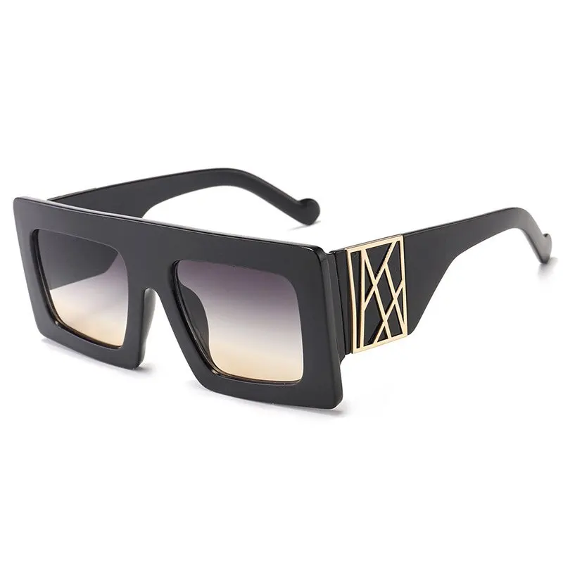 Солнцезащитные очки женские квадратные градиентные с леопардовым принтом UV400 2020