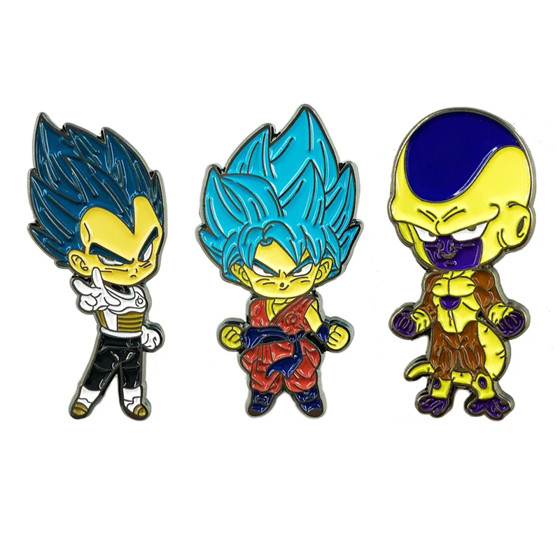 

Dragon Ball Frieza Vegeta IV Son Goku Brooch Japanese Anime Metal Badge Creative Schoolbag Pin Action Figure Model Toys