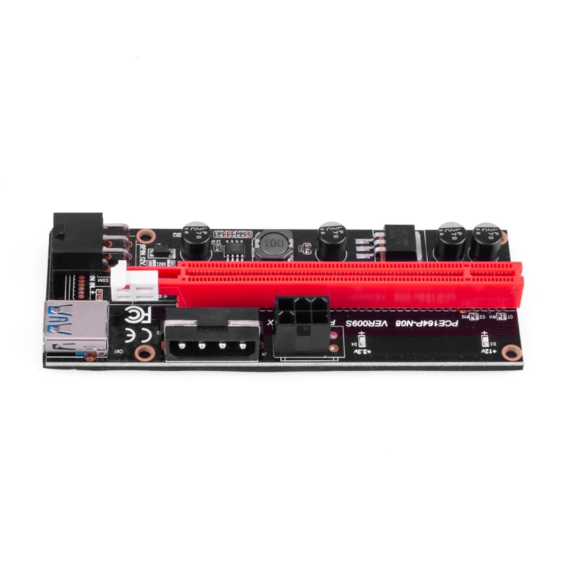 райзер для видеокарты pci e 16x майнинга 6 pin PCI E pcie Riser 009 Express 1X 4x 8x расширитель USB 009S