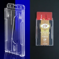 transparent double card acrylic plastic id badge card holder for bank credit cards protector cardholder id card cover case new