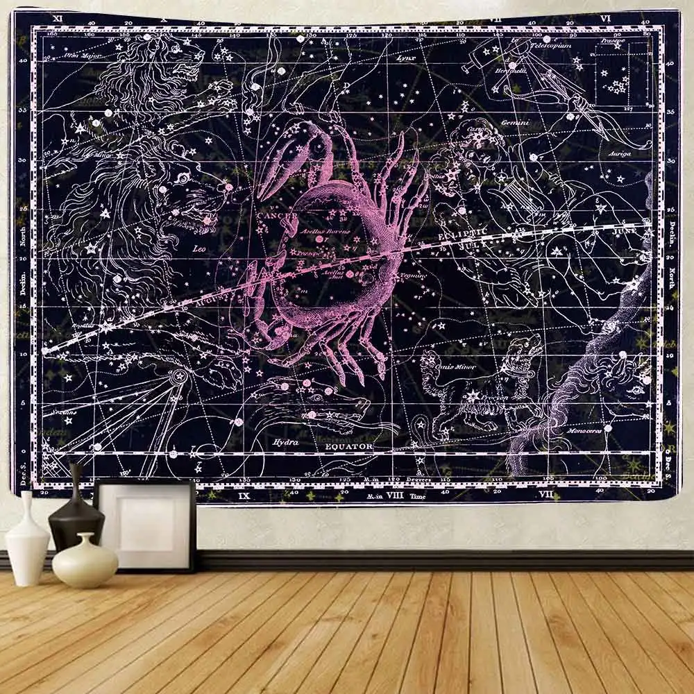Simsant Leo Constellation Tapestry Hippie Zodiac Art Wall Hanging Tapestries for Living Room Bedroom Home Dorm Decor | Дом и сад