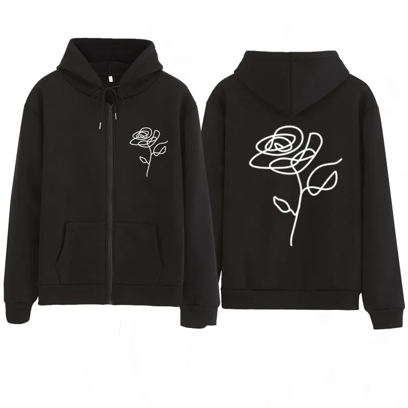 

Толстовка женская с капюшоном, свитшот на молнии, с принтом спереди и сзади, худи из плотного флиса, с капюшоном, для девочек, Осень-зима