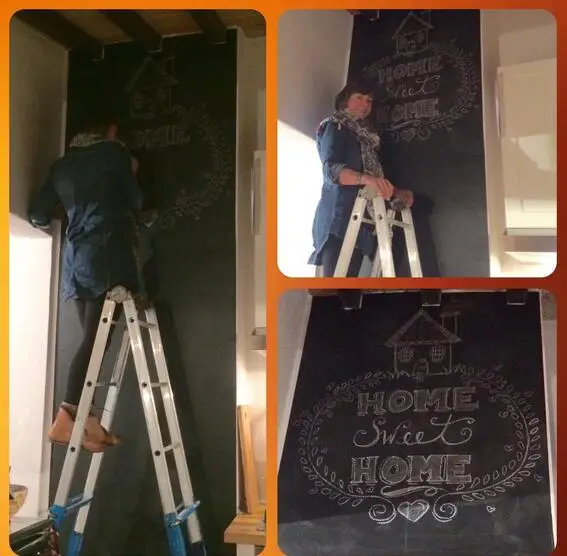 60x200 см DIY меловая доска черная стикер s съемный винил нарисованная декоративная