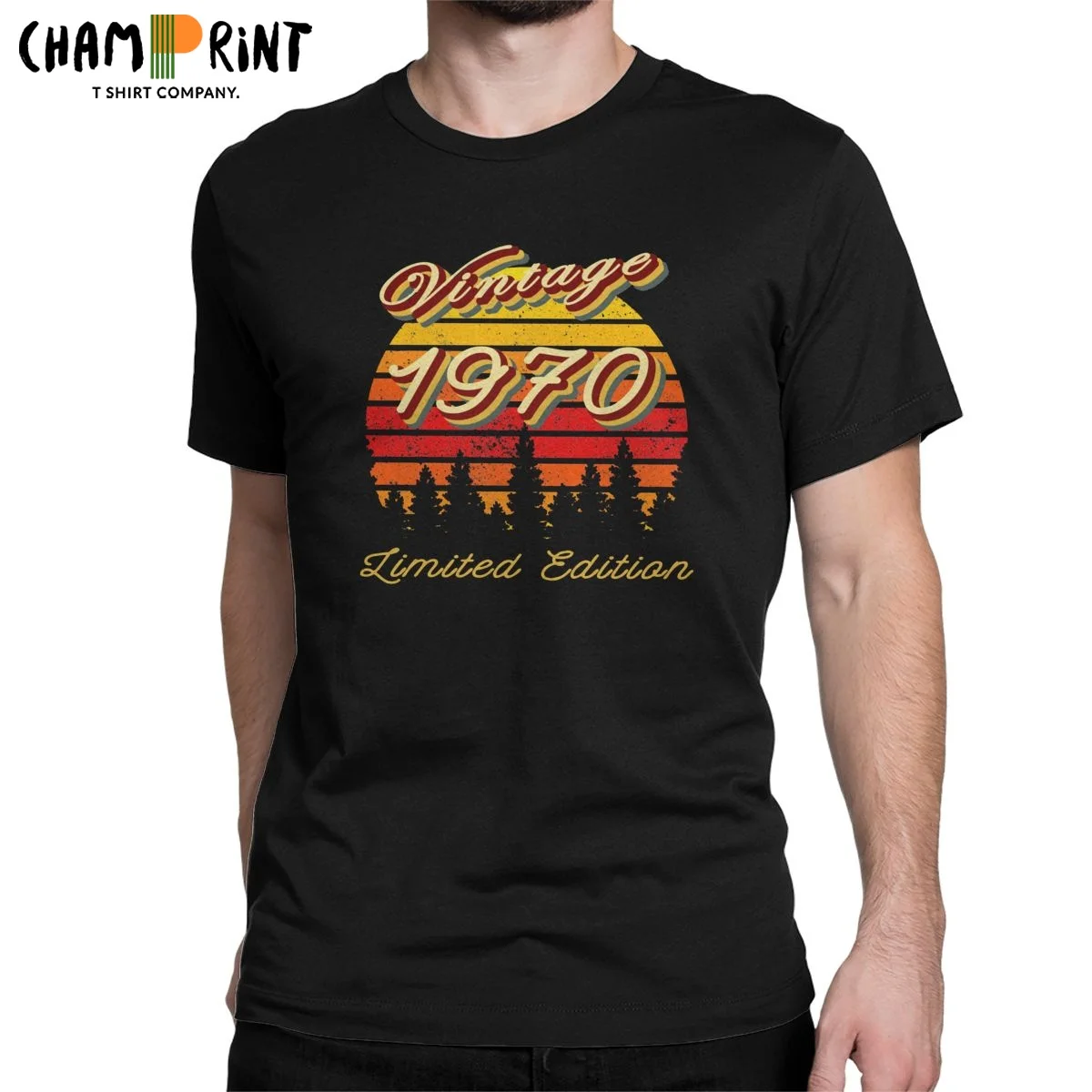 

Men's T-Shirt Vintage 1970 Limited Edition Funny Cotton Tees Short Sleeve 51th Birthday T Shirt O Neck Tops Gift Idea