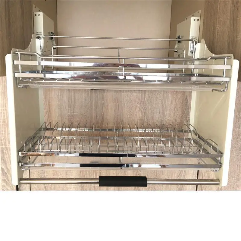 

Dish Organizador Cocina Accesorios Organizar Para Armario Stainless Steel Hanging Organizer Rack Cuisine Kitchen Cabinet Basket