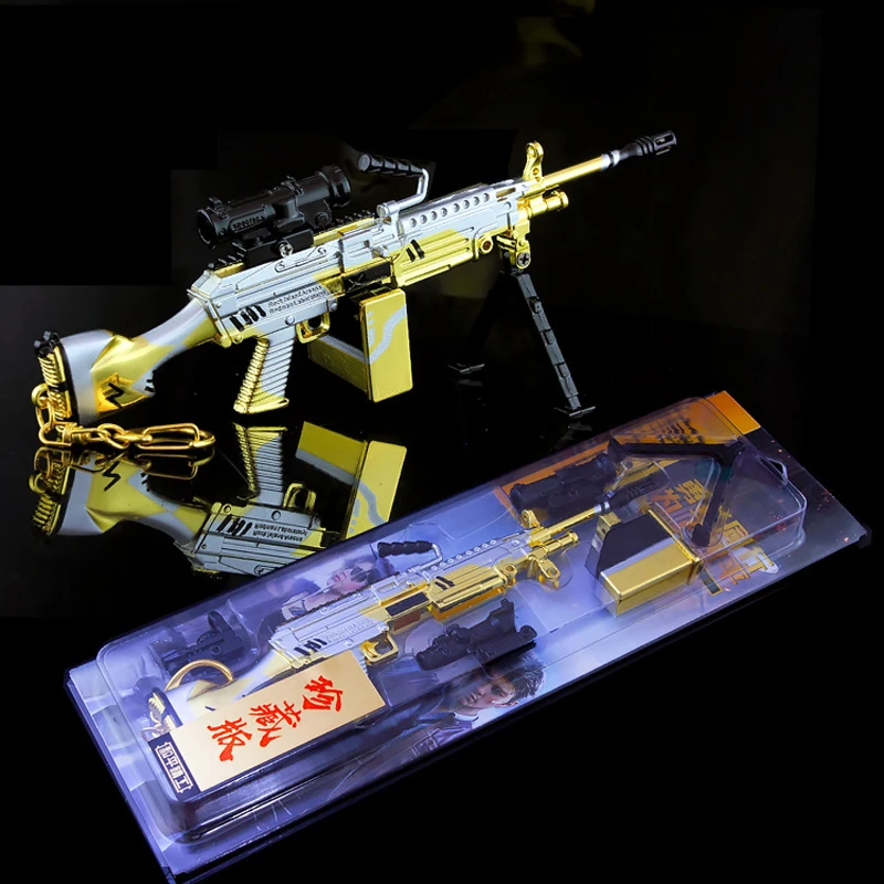 M249 сплав золота мини оружие Модель Игрушечная модель пистолета для украшением в