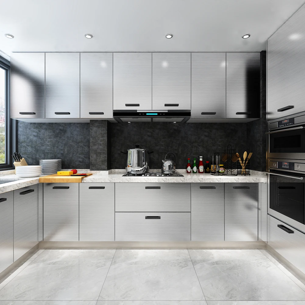 Цает шлифованного металлического зеркало холодильник самоклеящиеся обои мебель