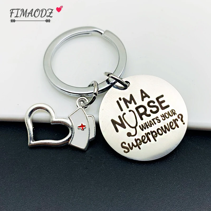 Брелок FIMAODZ из нержавеющей стали с надписью Я медсестра креативный модный брелок