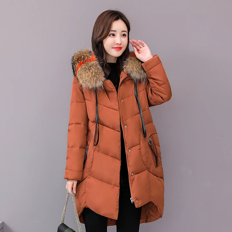 Plus Size 4XL 5XL Winter Jacket Women Padded Outwear Hooded Colorful Fur Female Coat Long Parka Mujer Invierno