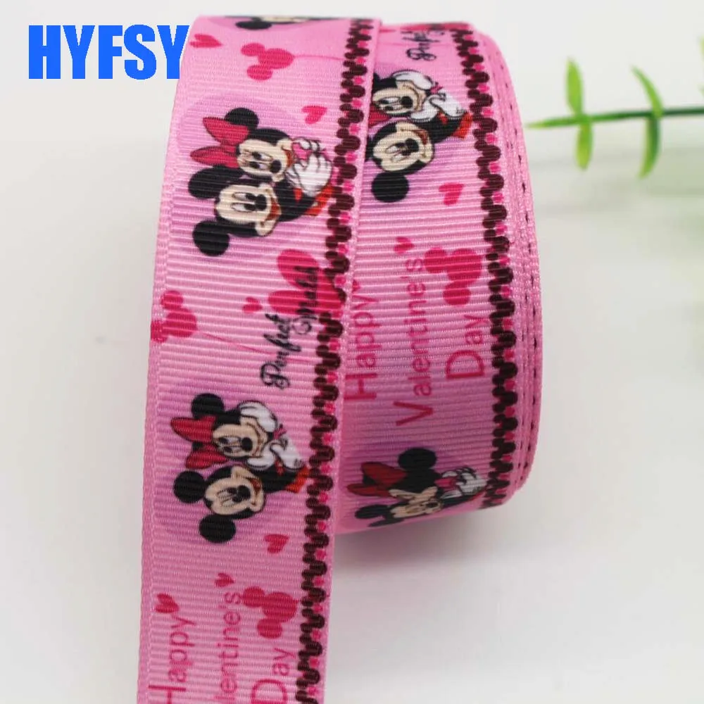 22mm 10043 22 25 мм 10 ярдов мультфильм ленты DIY волос лук материал подарок посылка корсажные ленты мышь - Цвет: 22mm