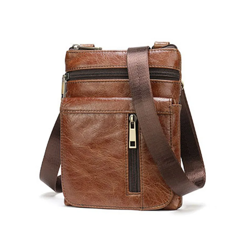 Сумка кросс-боди мужская из натуральной кожи мессенджер с откидной крышкой