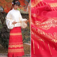 pattern pleated horse faced skirt womens hanfu jacquard fabrics waist skirt sewing garment material