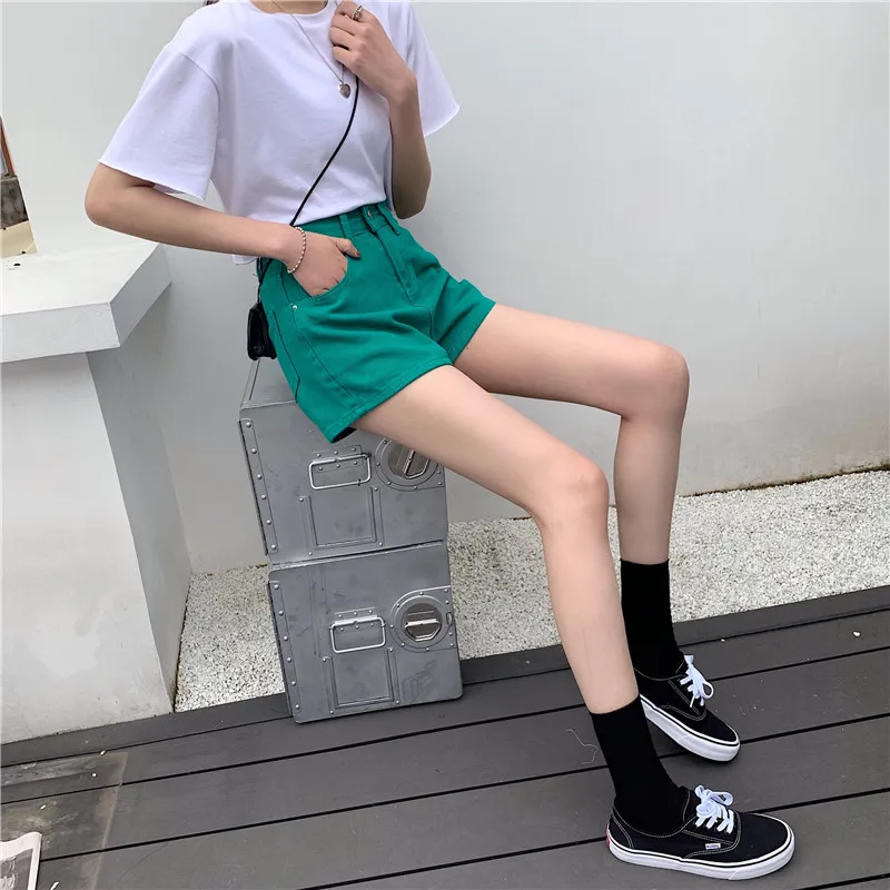 

YTX979 Korean version of the 2021 new high-waisted, thin and explosive style, wear student shorts