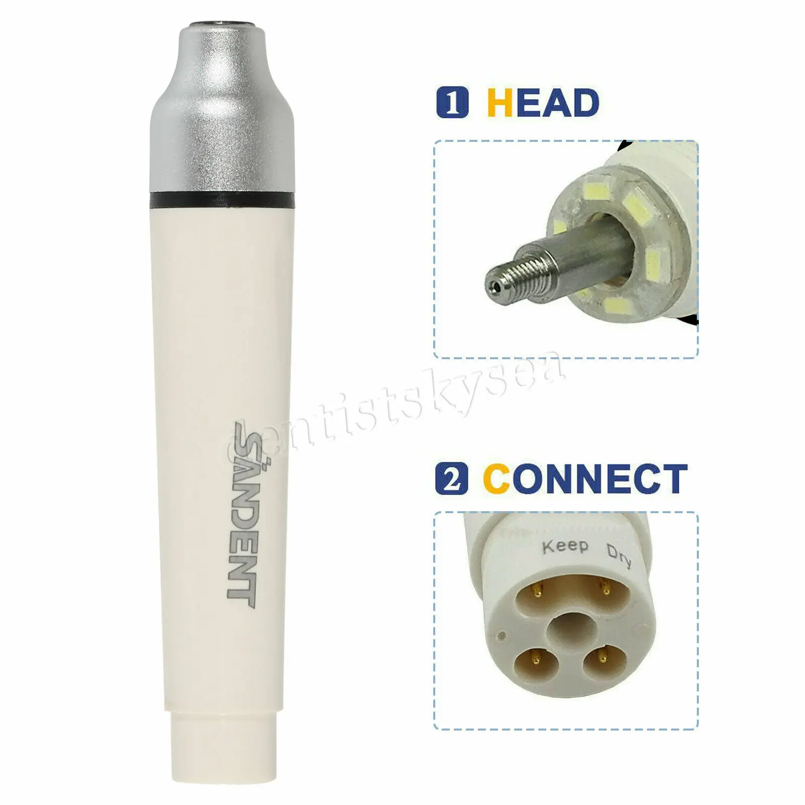 LED Dental Ultrasonic Piezo Scaler Fiber Optic Handpiece 135℃ for EMS Cavitron