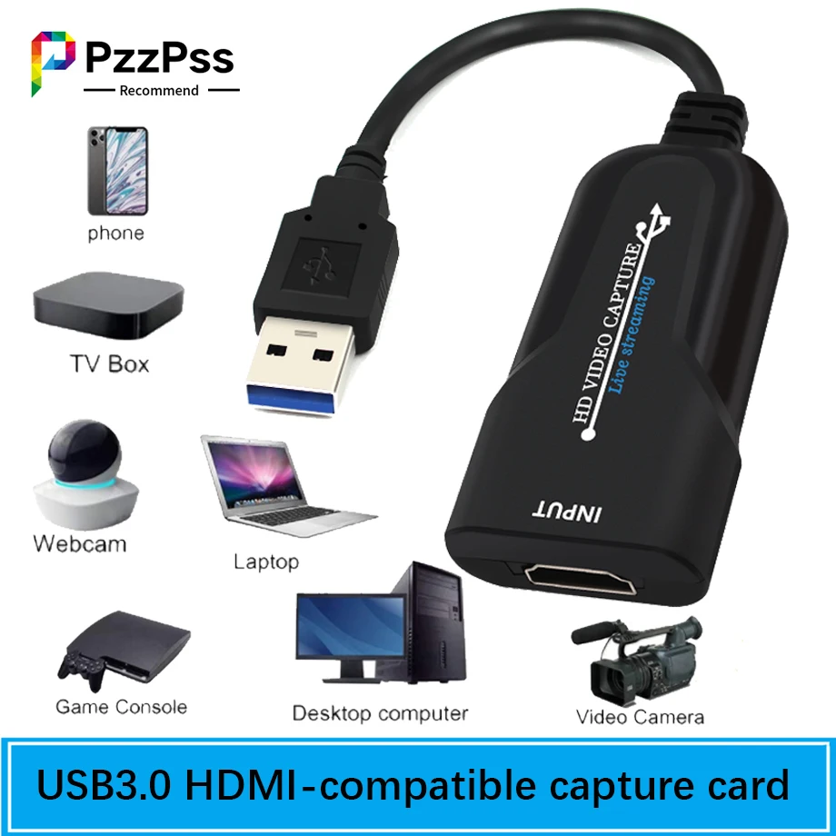 

USB3.0 to HDMI compatible video capture card 4K 1080P video recording capture card computer game live broadcast is more exciting