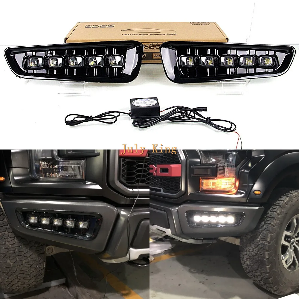 Светодиодные дневные ходовые огни July King чехол для Ford F-150 Raptor 2017 + светодиодный