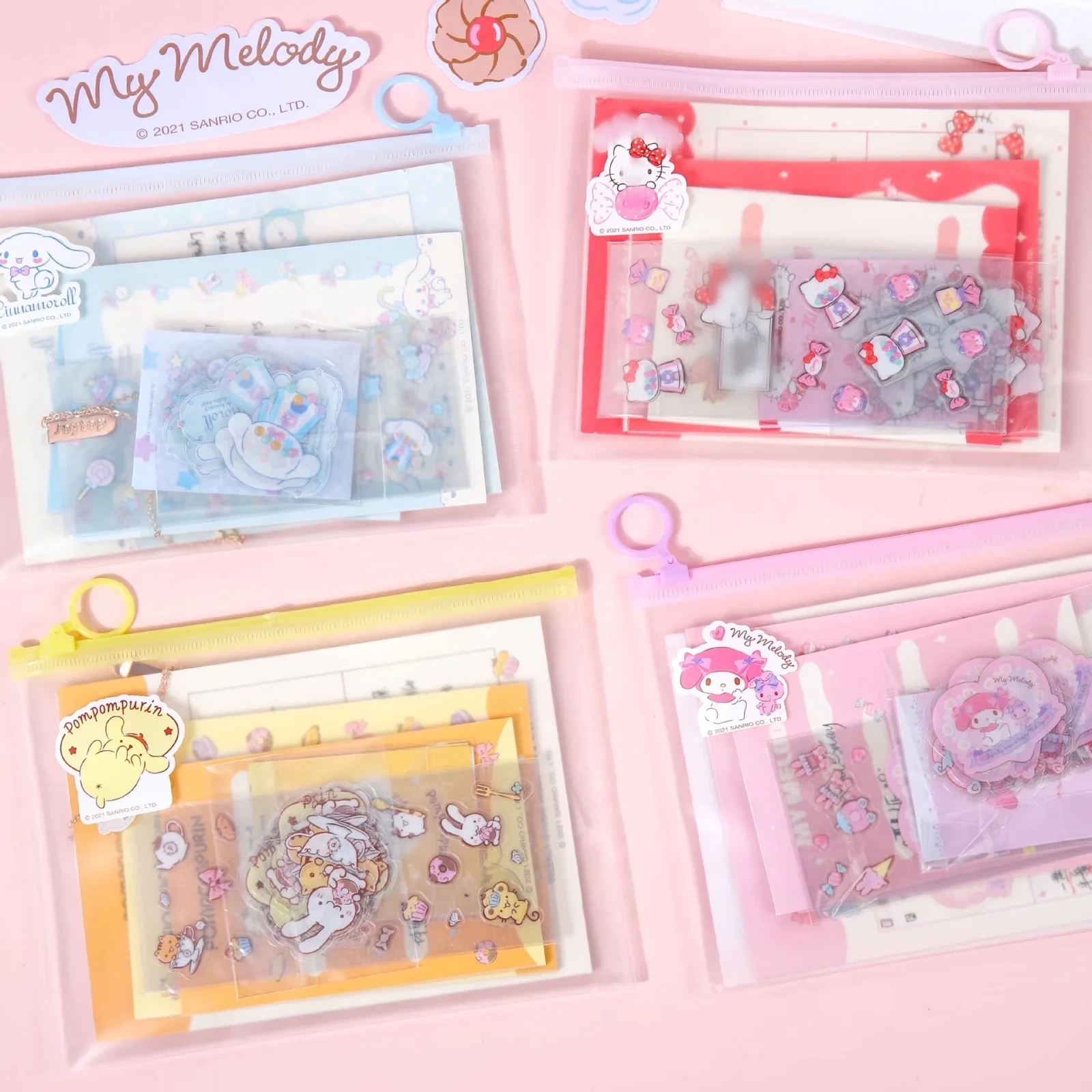 

Kawaii KT Candy Series Sticker Material Paper Set Simple DIY Decoration Foundation Diary Study Plan Notebook Stationery Set