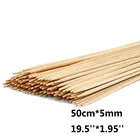 50 см * 5 мм длинные бамбуковые шпажки для барбекю, деревянные палочки для запекания картофеля, зефира, Шпажки для барбекю из натурального дерева, набор баров 100 шт.200 шт.