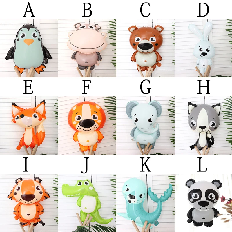 Cute Animal Foil Balloons Raccoon Fox Helium Ballon Happy Birthday Party Decorations Inflatable Baby Balls Toys | Дом и сад