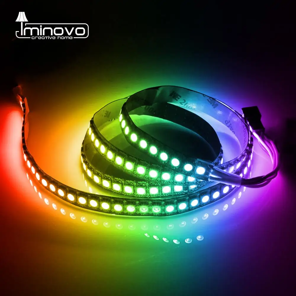 WS2812B Светодиодные ленты DC 5V 30/60/144 светодиодный s RGB умный прибор приемно-пикселей чёрно-белые печатные платы WS2812 IC 50 см 1 м 2 м 3 м 4 м 5 м 17Key бар КТВ
