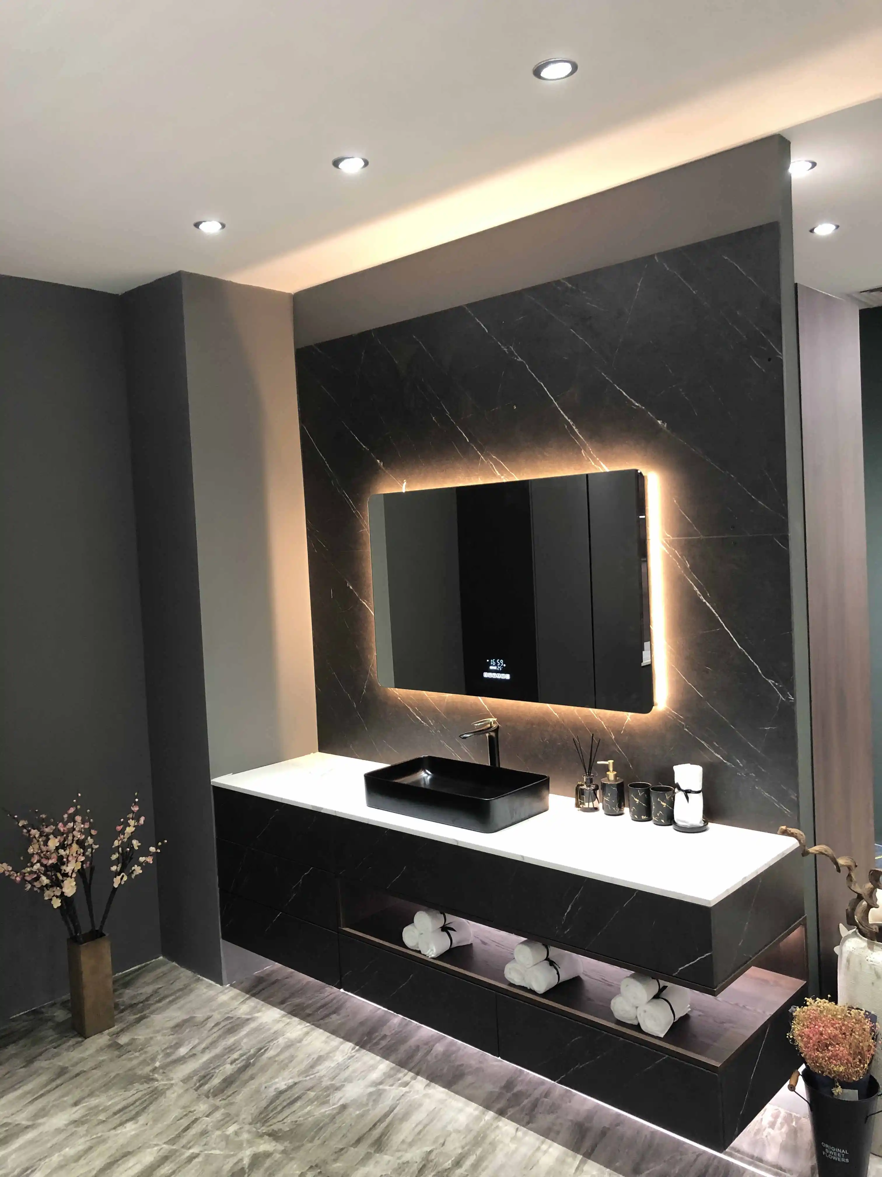 Современный индивидуальный шкафчик под раковину умное освещение для ванной