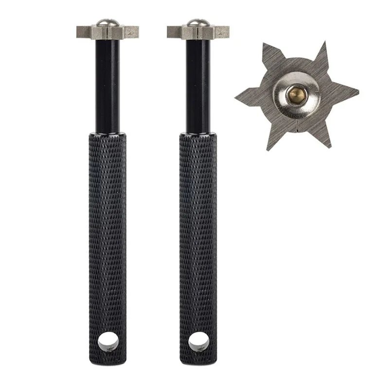 

Groove Sharpener with 6 Heads 2 Pieces Ditch Cleaner and 1 Piece 6 Angle Head Set for Golf Club Groove Sharpener