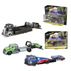 Maisto 1:64 грузовик с прицепом с автомобильным пакетом, металлические Литые модели автомобилей, коллекция игрушек, рождественский подарок, украшение для офиса и дома