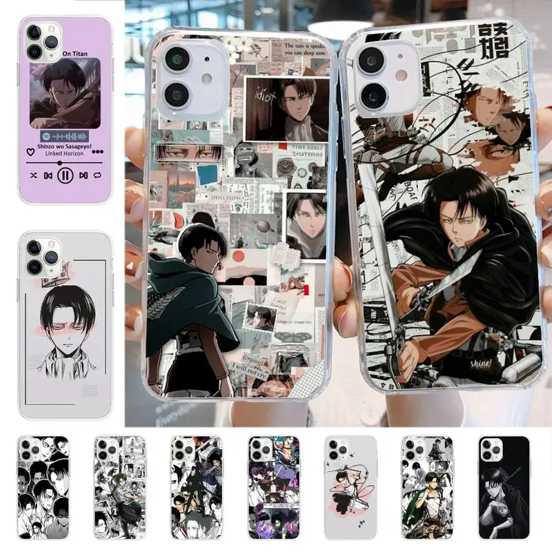 

Anime Attack On Titan Levi Ackerman Phone Case for iphone 13 8 7 6 6S Plus X 5S SE 2020 XR 11 12 mini pro XS MAX