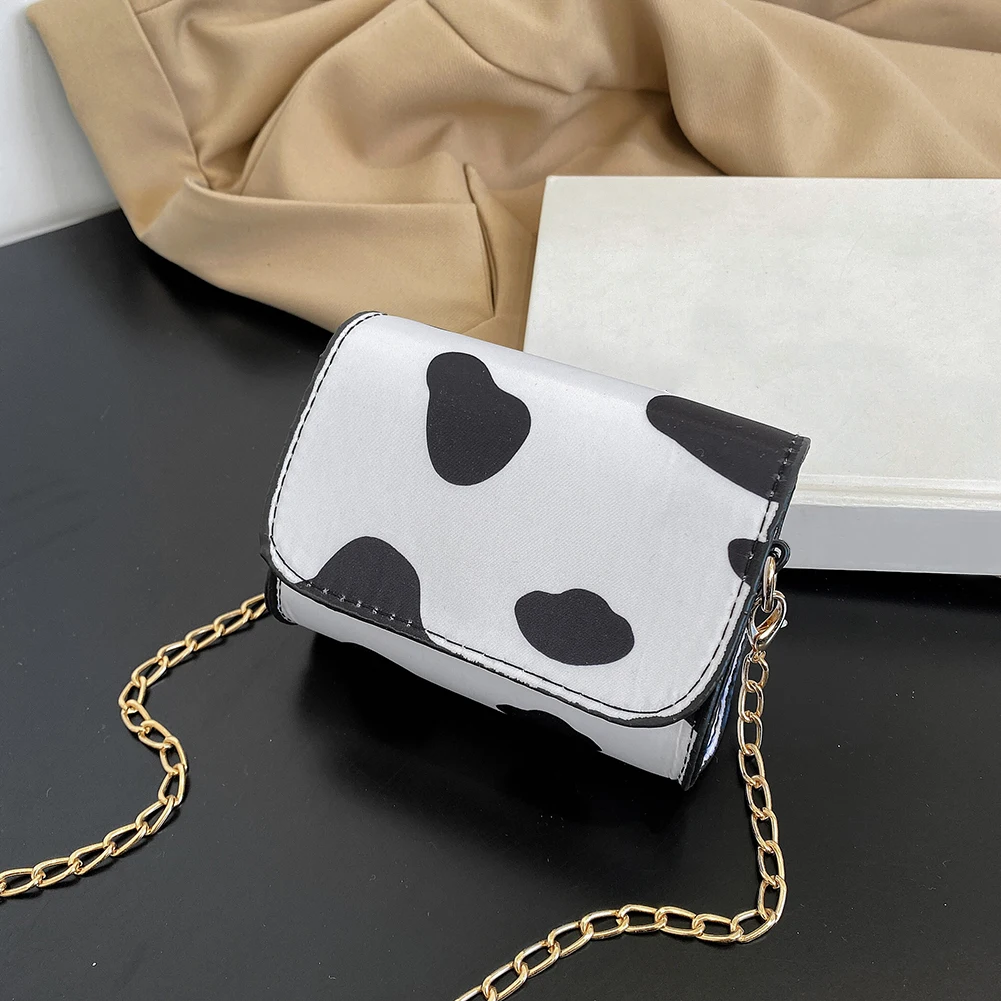 

2021 Women Cow Zebra Pattern Print Messenger Bag Fashion Ladies Chain Mini Handbags Women's Flap Leather Handbags