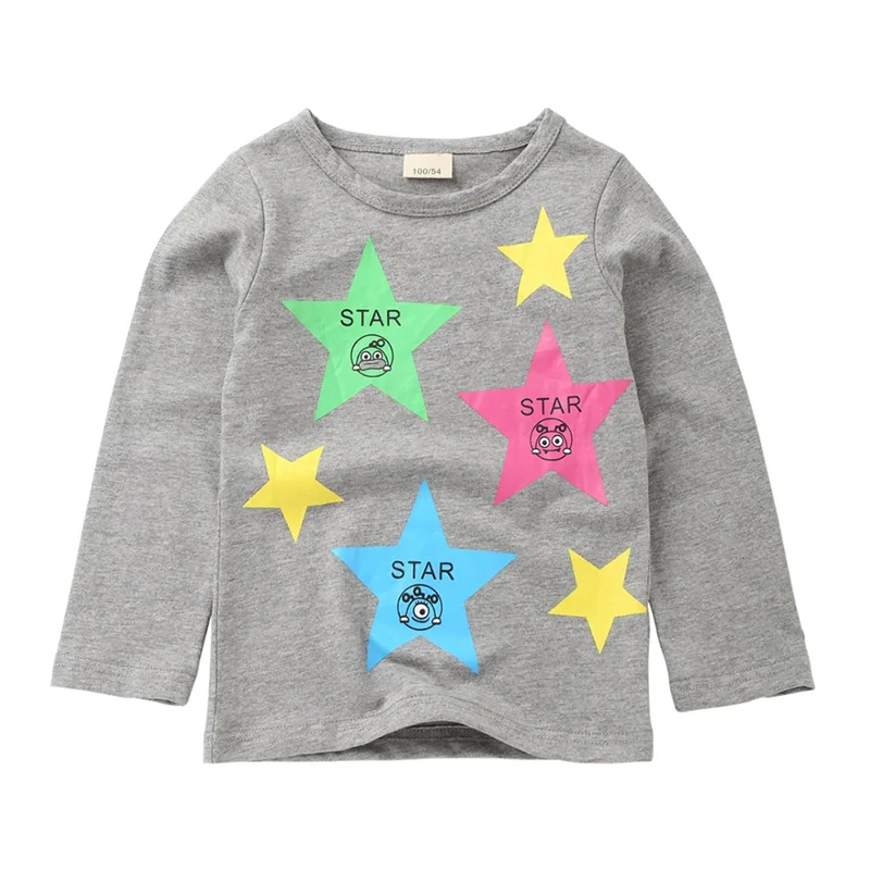 Baby Boys Girls Autumn Casual T-shirts Long Sleeve T-Shirts Children Kids Star Print Tops Tees | Детская одежда и обувь