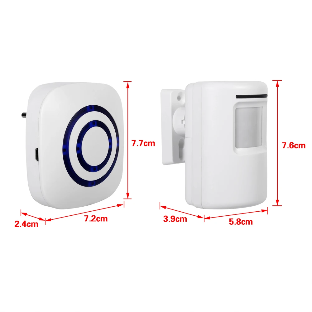 Driveway Patrol Garage Motion Sensor Wireless Alert Secure System Alarm Doorbell EU Plug | Обустройство дома