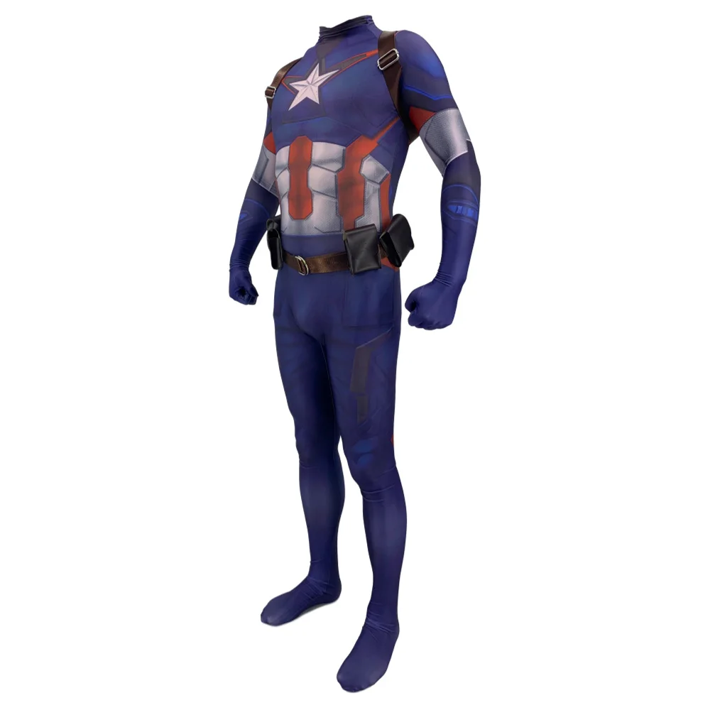 3D печать супергерой Капитан Америка Косплэй костюм Для мужчин спандекс лайкра