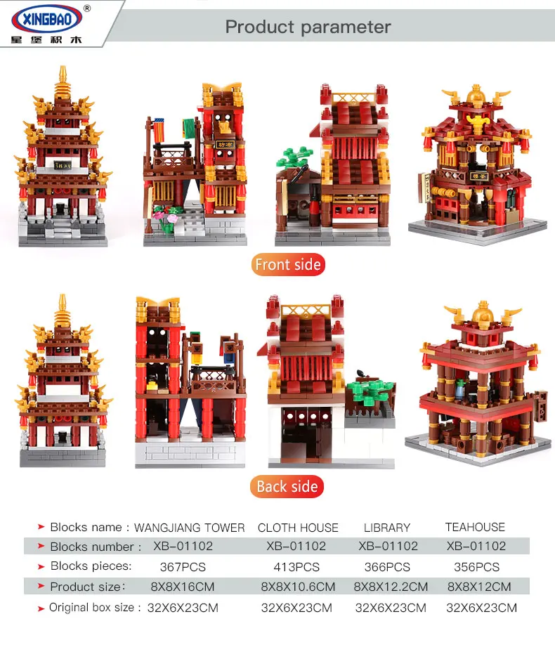 DHL XINGBAO 01020 китайская архитектура китайский театральный набор строительные блоки кирпичи детские игрушки для дня рождения