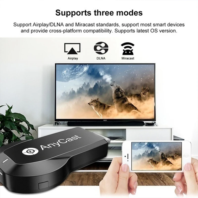 Amkle Anycast M100 2020 WiFi Display Dongle 2.4G 5G HDMI 4K Ultra HD VS M4 Plus Tv Stick for iOS Android Smart Phone Tablet | Электроника