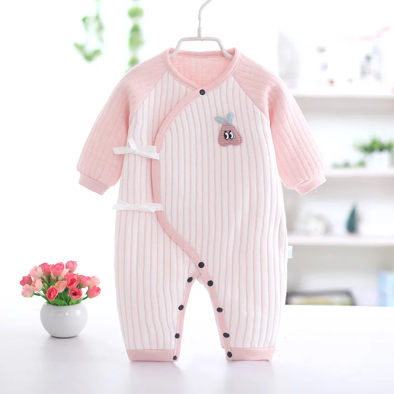 Хлопковый для новорожденных комбинезон маленьких мальчиков и девочек весенние