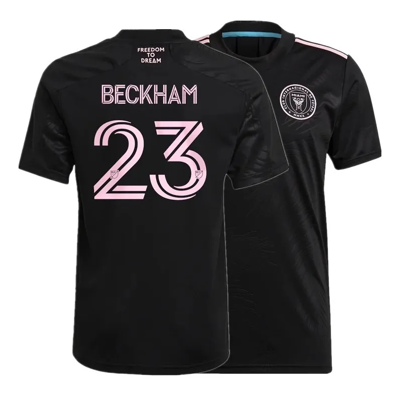 

Men's Inter Miami David Beckham Black Short Sleeve Top Quality Custom Name Number Breathable Send Fast mls Soccer Jerseys 2021
